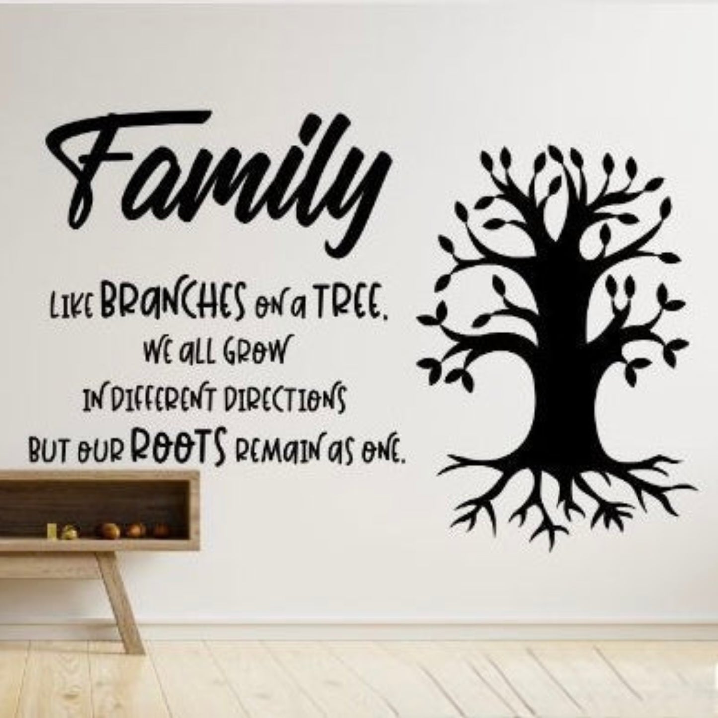 Family Tree Wall Decal – Inspirational Quote & Tree Vinyl Wall Sticker