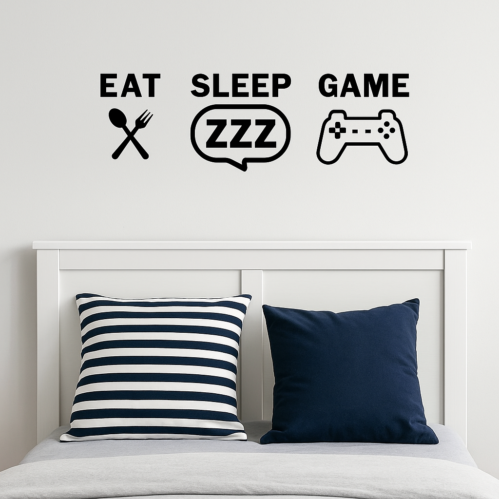 Eat Sleep Game – Icon Vinyl Wall Decal