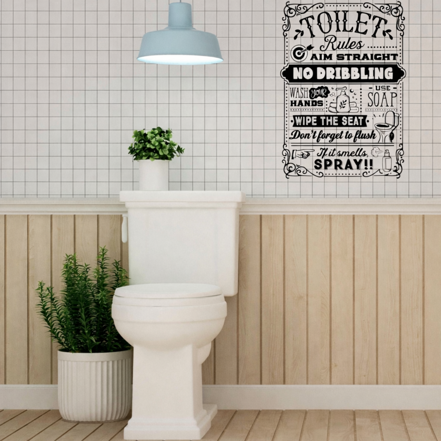 Funny Bathroom Wall Art Print – “If You Can’t Aim Inside The Ring” Toilet Quote Decor