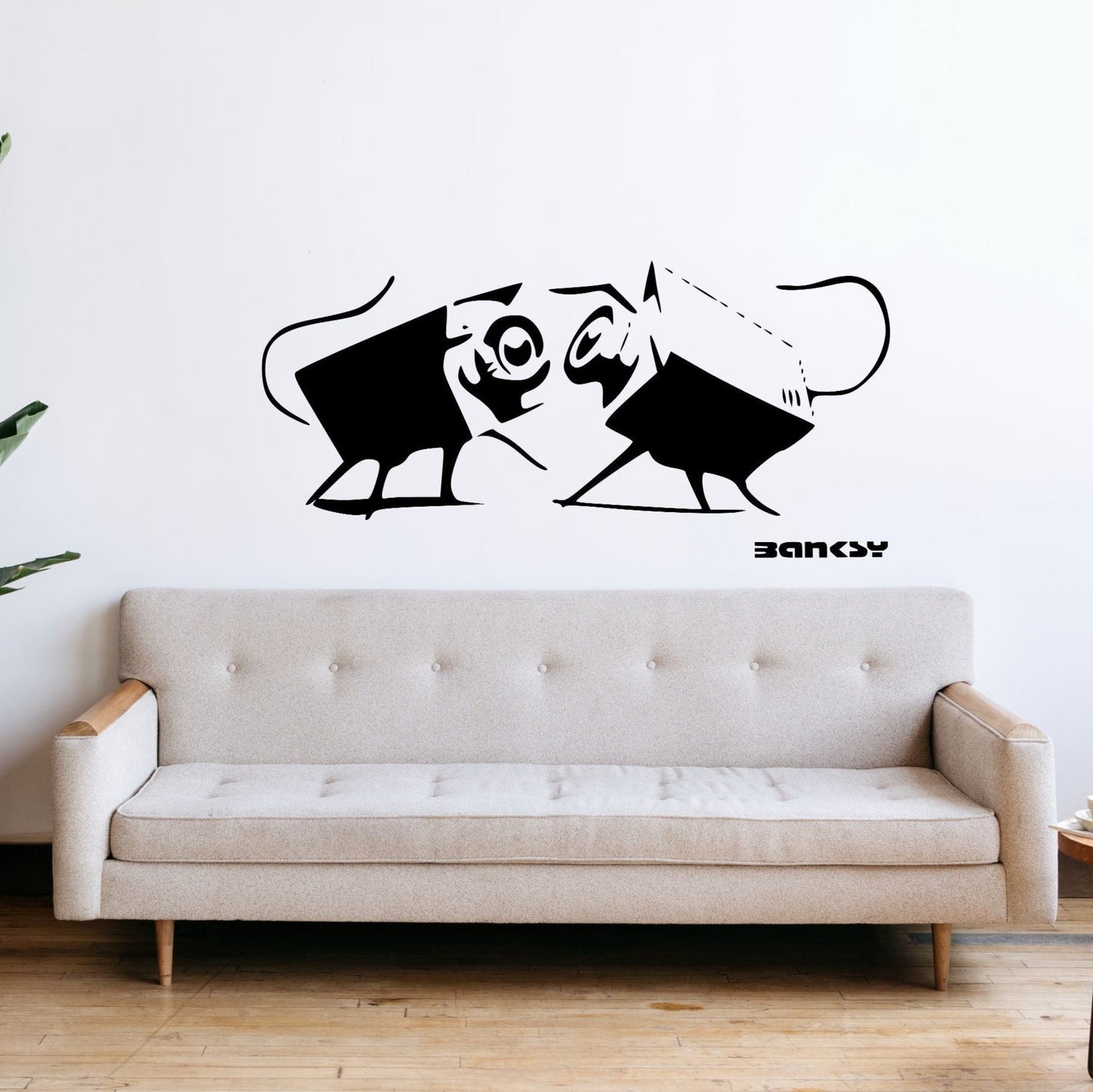 Bansky Security - Vinyl Wall Decal | Urban Street Art Style Wall Sticker