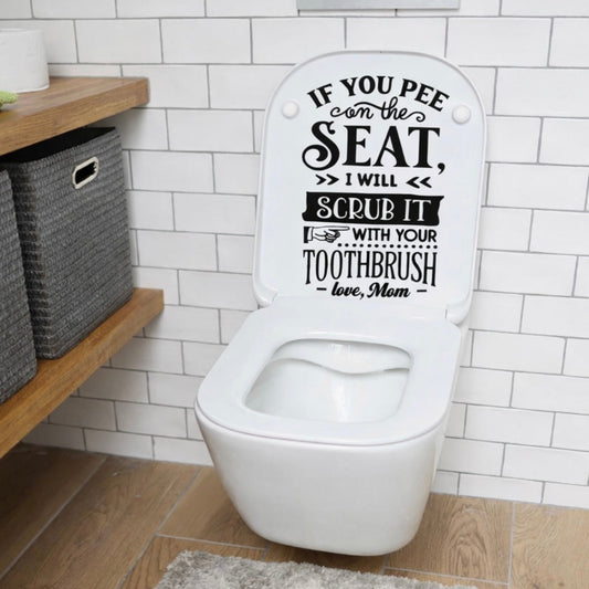 Funny Toilet Seat Vinyl Decal – If You Pee On The Seat Bathroom Sticker