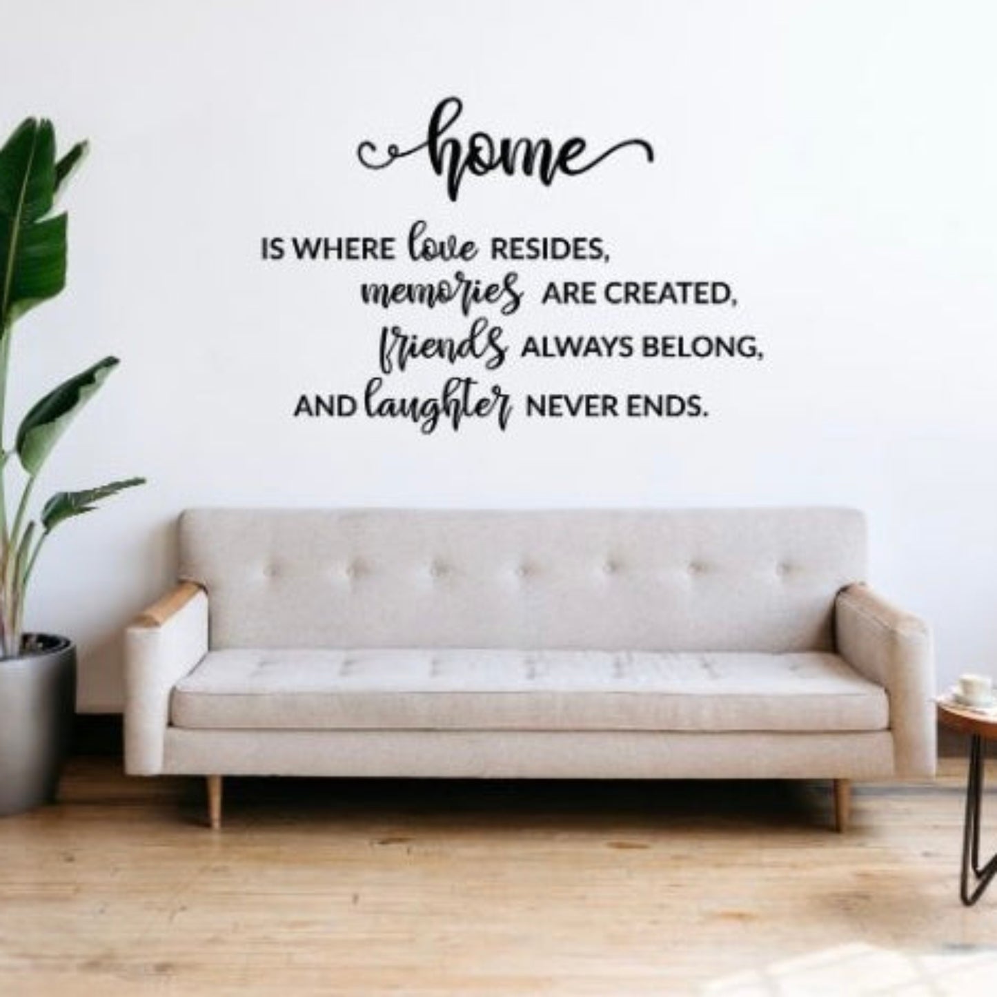 Home Is Where Love Resides Wall Decal – Inspirational Vinyl Quote Wall Sticker