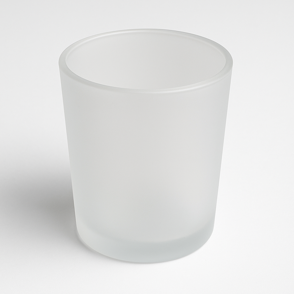 Personalised Frosted Glass Candle Holder – Custom Printed Tealight or Votive Jar
