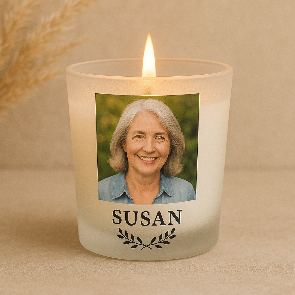 Personalised Frosted Glass Candle Holder – Custom Printed Tealight or Votive Jar