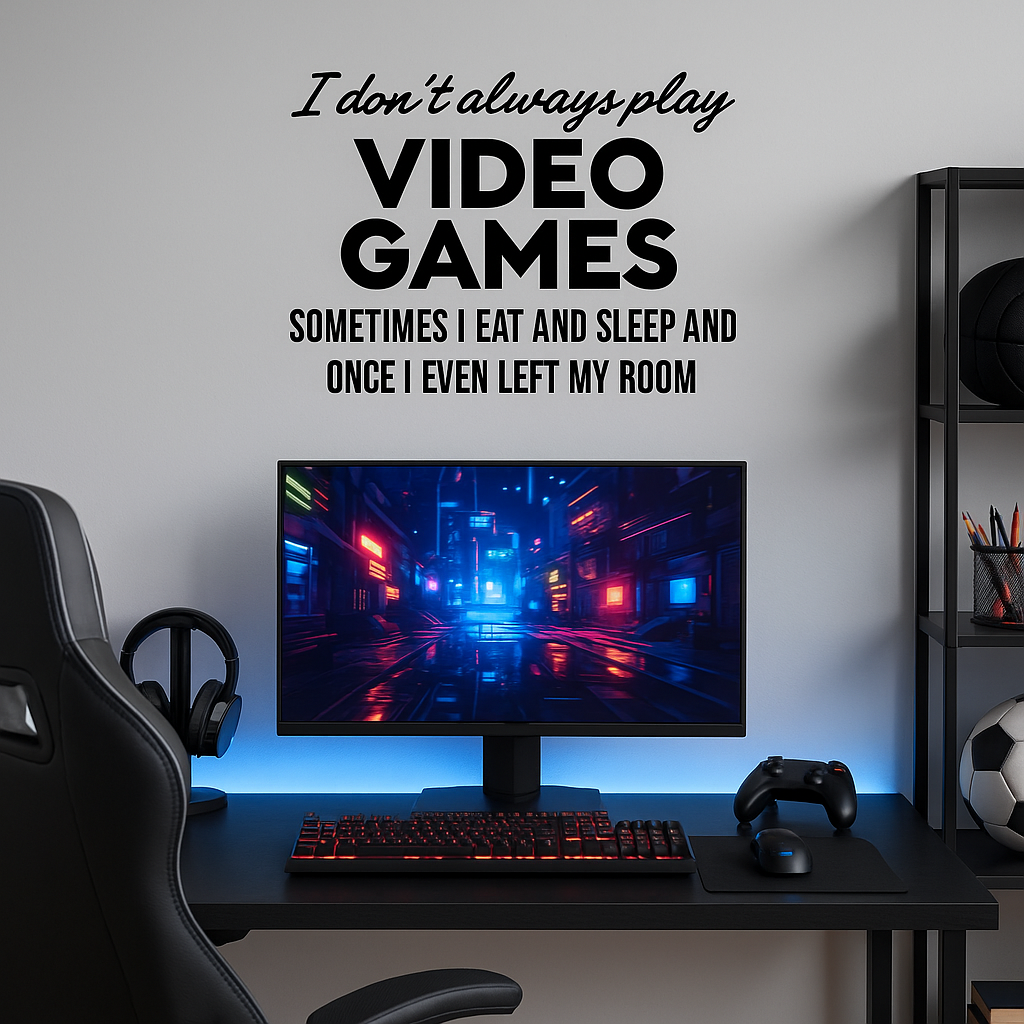I Don’t Always Play Video Games – Vinyl Wall Decal