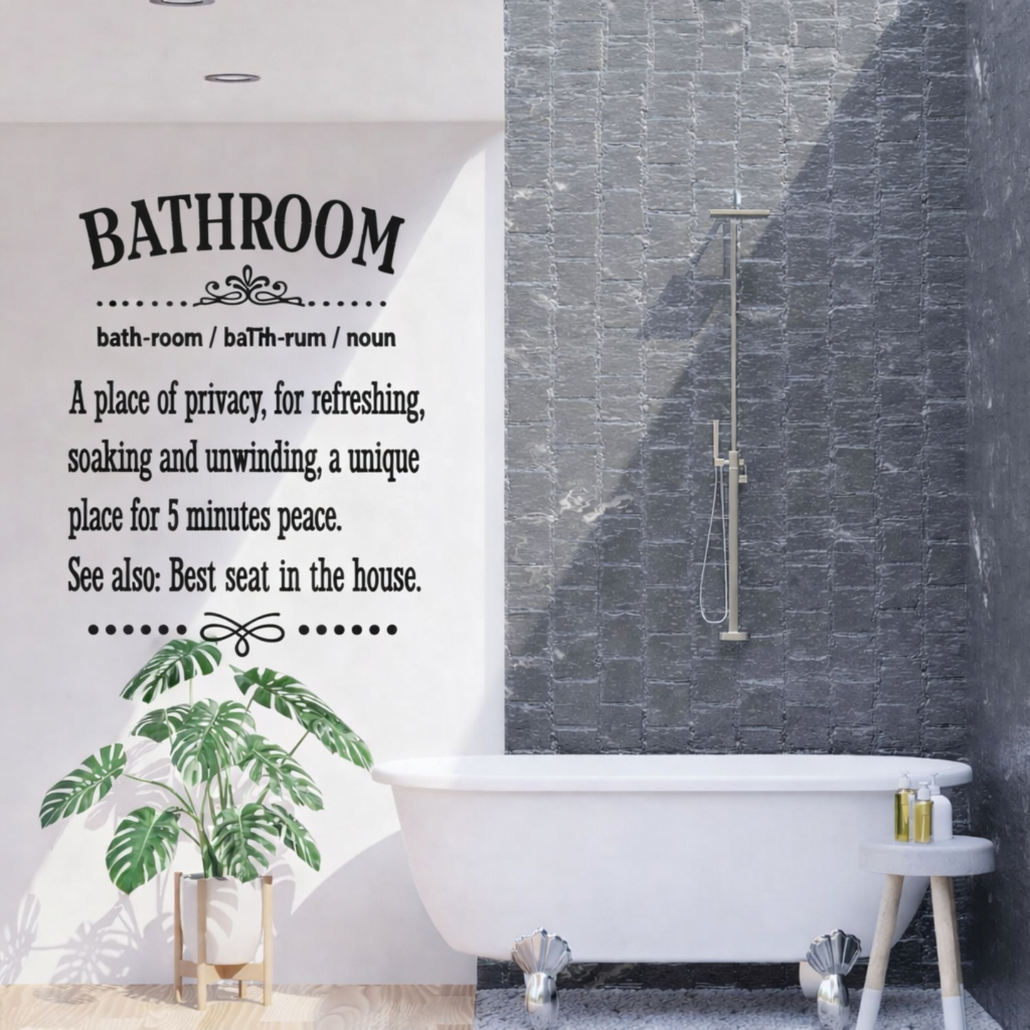 Bathroom Definition Vinyl Wall Decal – Funny Bathroom Quote Wall Sticker
