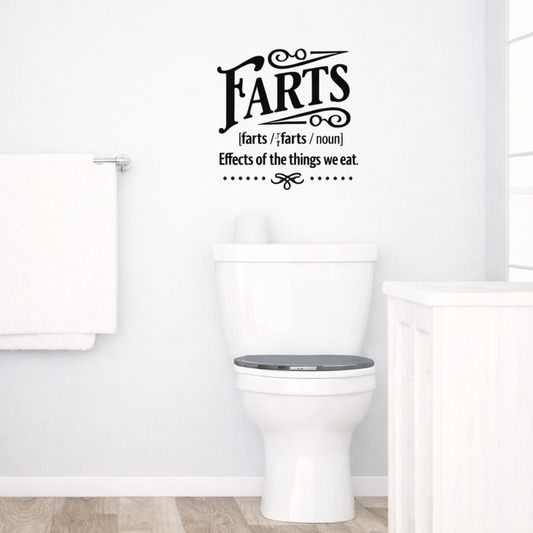 Farts Definition Vinyl Wall Decal – Funny Bathroom Toilet Wall Sticker