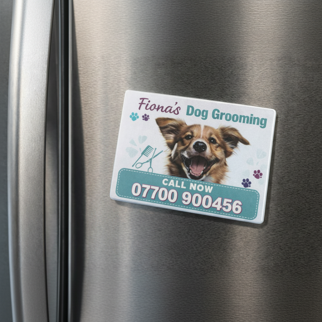 Personalised Dog Groomer Fridge Magnet – Custom Business Magnet