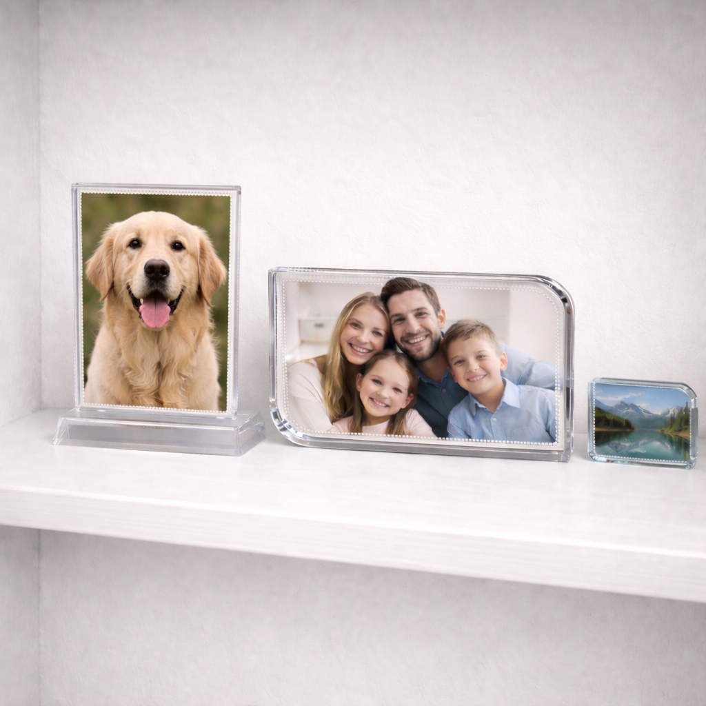 Personalised Crystal Photo Blocks – Family, Pet & Sports Memories | Custom Photo Gift