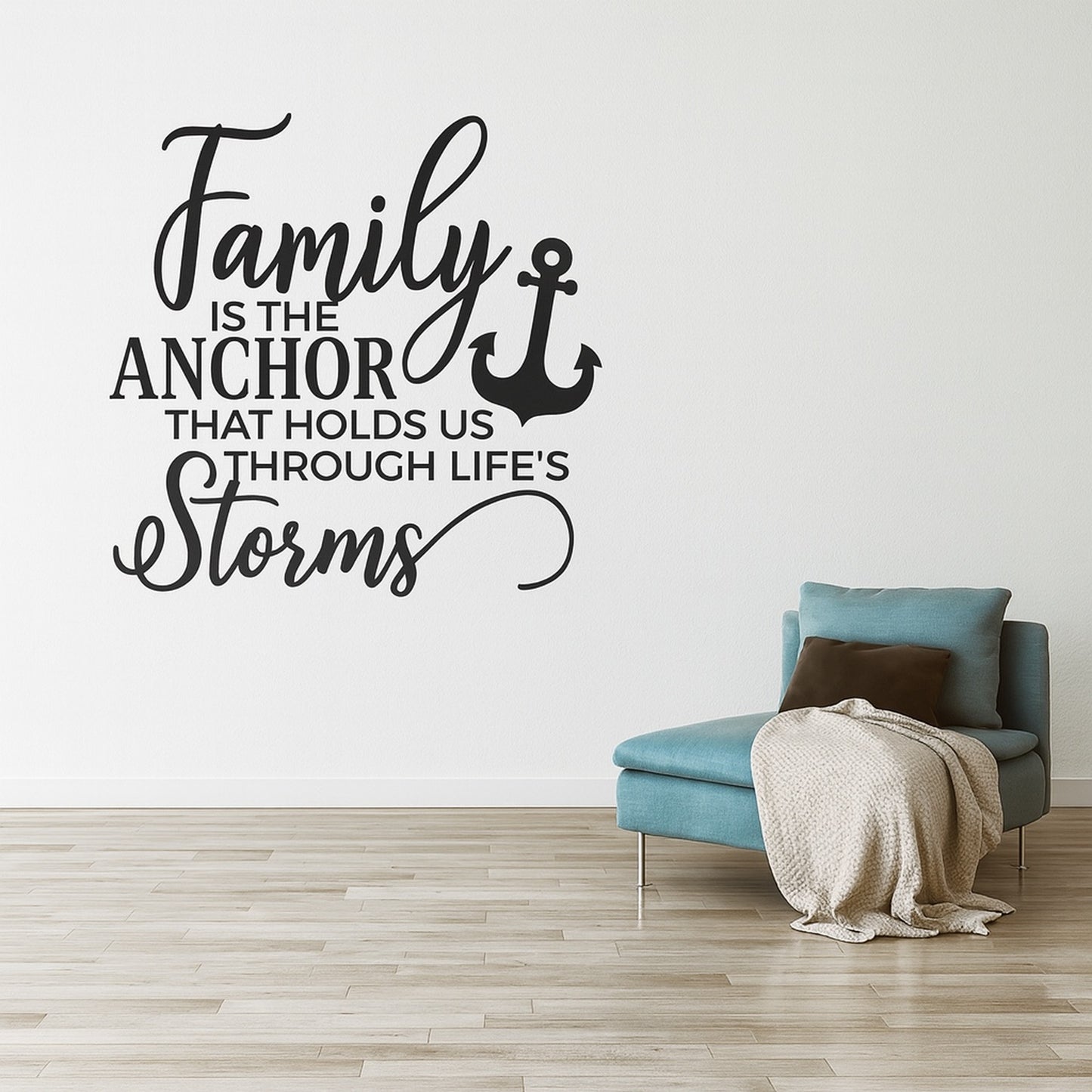 Family Is the Anchor Wall Quote Vinyl Decal