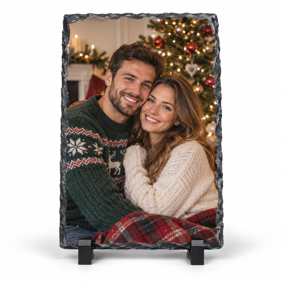Personalised 19 x 29 cm portrait photo slate Christmas gift