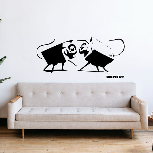 Bansky Security - Vinyl Wall Decal | Urban Street Art Style Wall Sticker