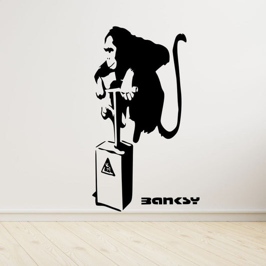 Bansky Monkey Bomb - Vinyl Wall Decal – Street Art Style Wall Sticker