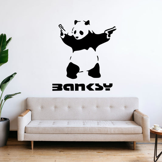Bansky Panda - Vinyl Wall Decal – Street Art Style Wall Sticker