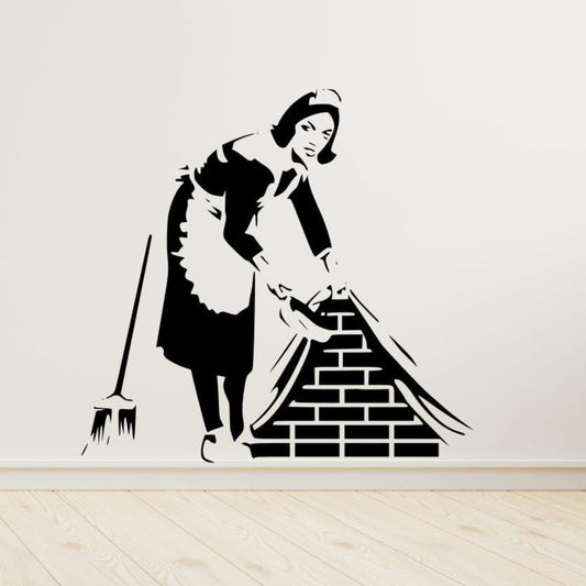 Bansky Maid - Vinyl Wall Decal – Street Art Style Wall Sticker