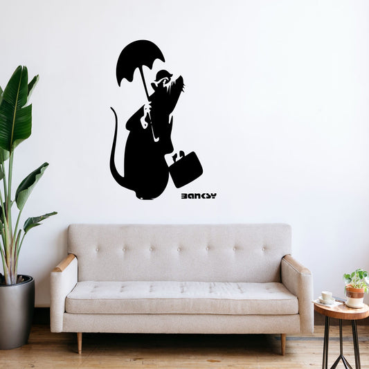 Bansky Drowned Rat - Vinyl Wall Decal – Street Art Style Wall Sticker