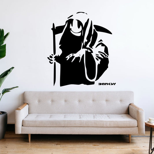 Bansky Death - Street Art Worker – Vinyl Wall Decal | Urban Stencil Style Wall Sticker