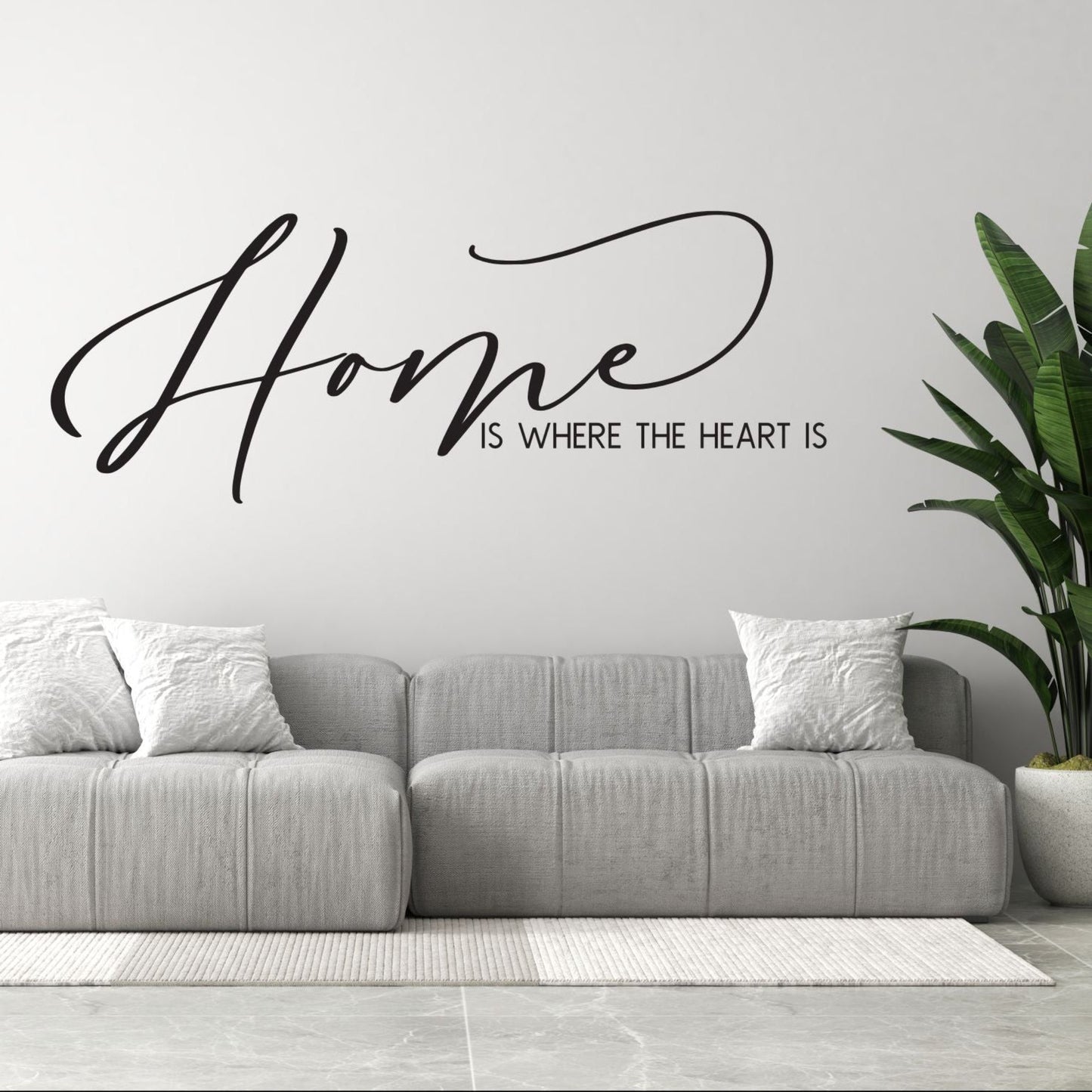 Home Is Where The Heart Is – Script Vinyl Wall Decal